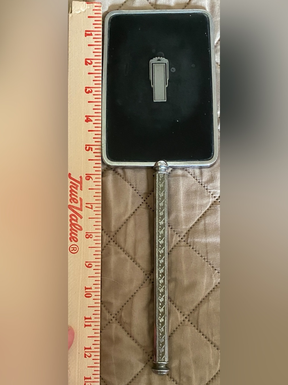 Vintage 20s Flapper Hand Held Ornate Vanity Mirror Art Deco - Picture 8 of 9